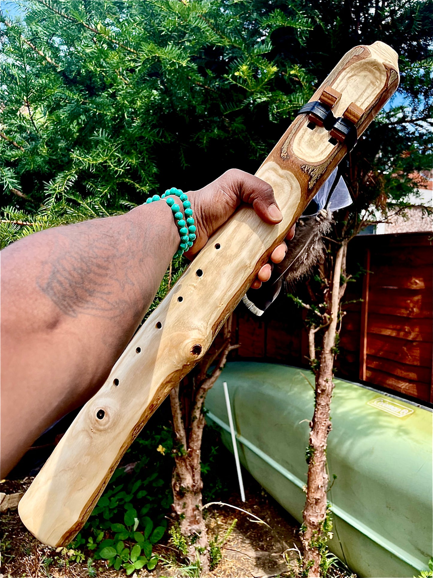 Custom Handmade Native American Style Branch Drone Flute Low D