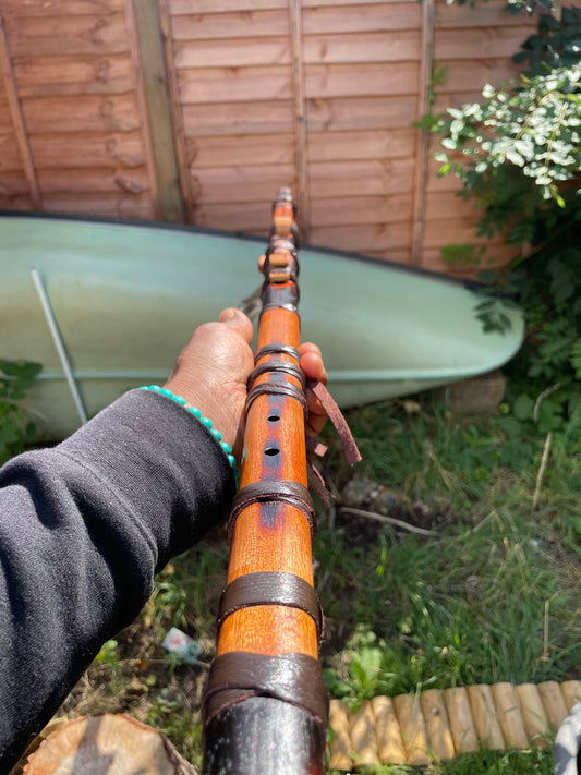 Drone Flute Walking Staff flute - In the key of A minor 432hz Custom Made to order item.