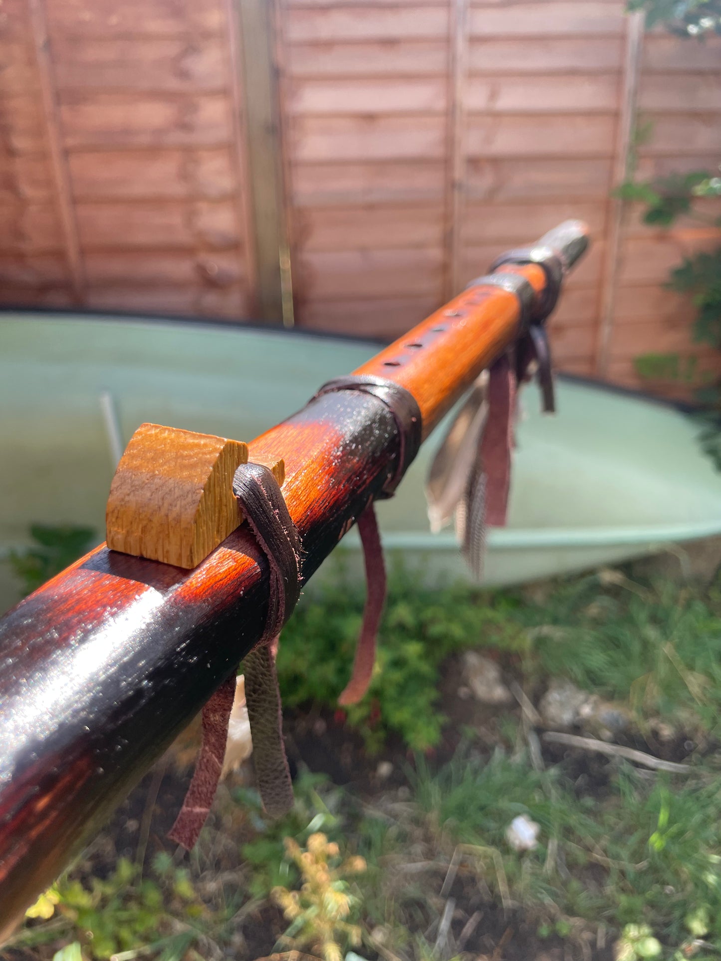 Drone Flute Walking Staff flute - In the key of A minor 432hz Custom Made to order item.