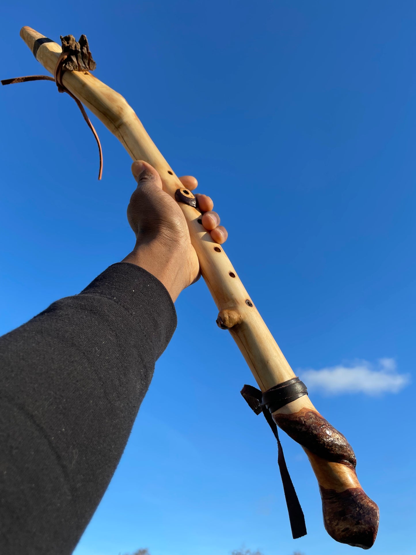 Custom made to order - Handmade Native American Style Branch Flute (Key of Low C)