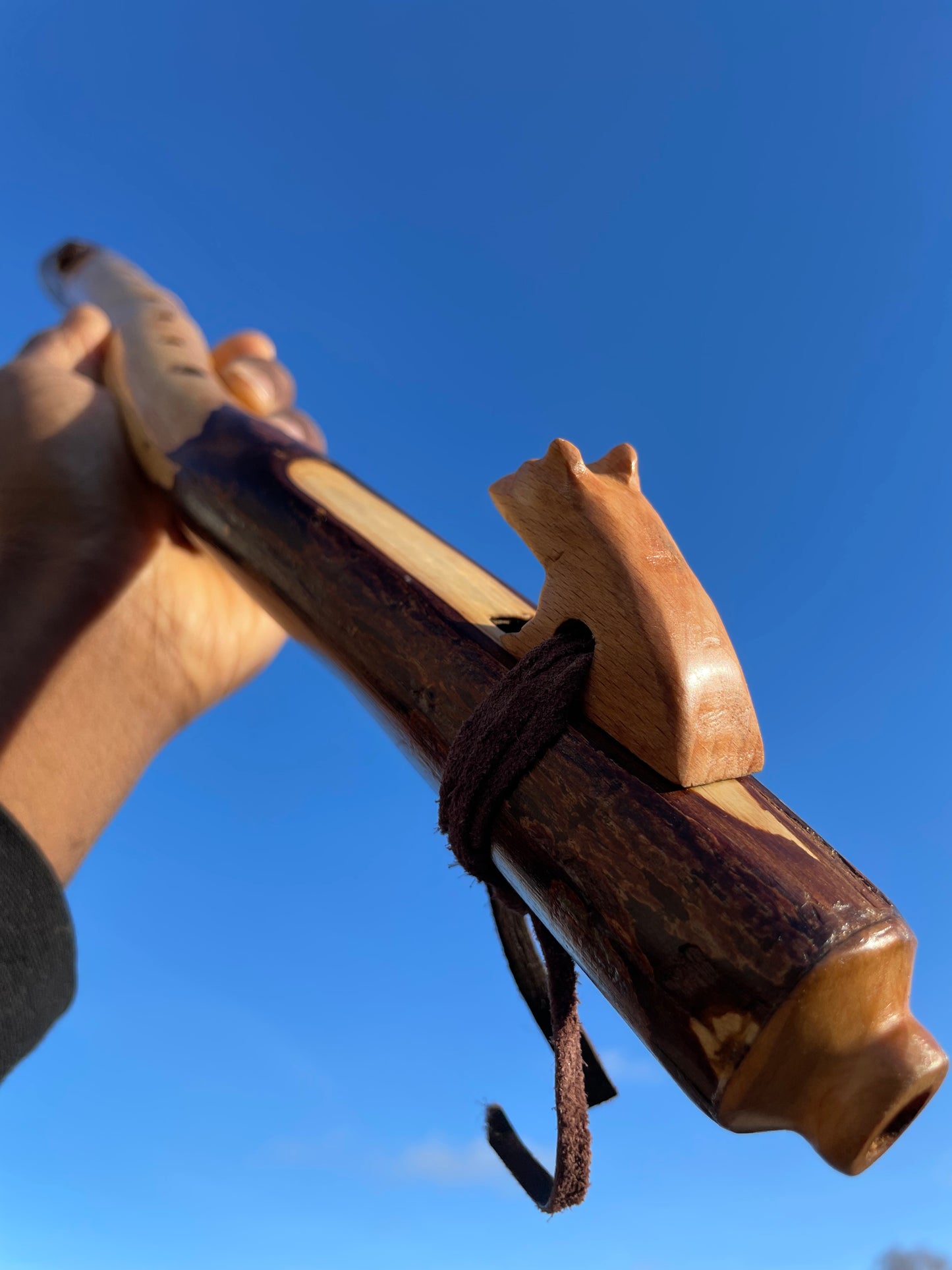 Custom made to order - Handmade Native American Style Branch Flute (Key of Low C)