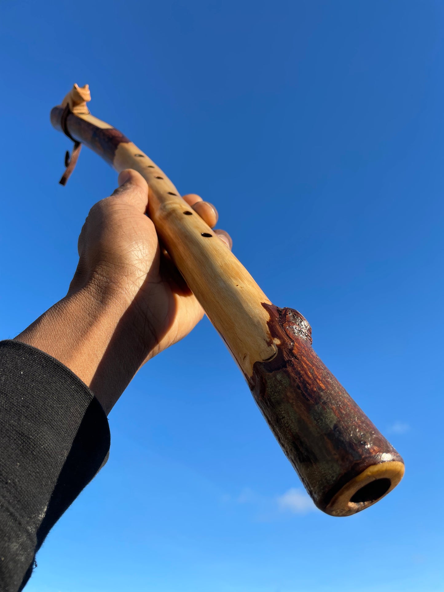 Custom made to order - Handmade Native American Style Branch Flute (Key of Low C)