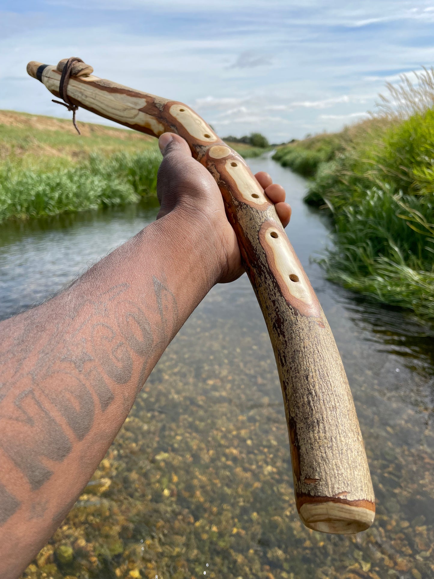 Custom made to order - Handmade Native American Style Branch Flute (Key of Low C)