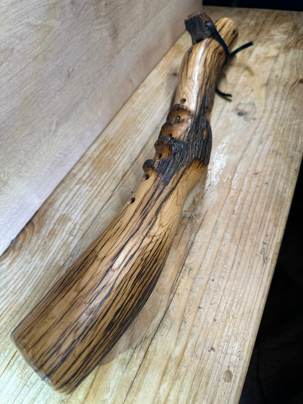 Native Style Branch Flute Key of E 432hz English Oak. Available now!