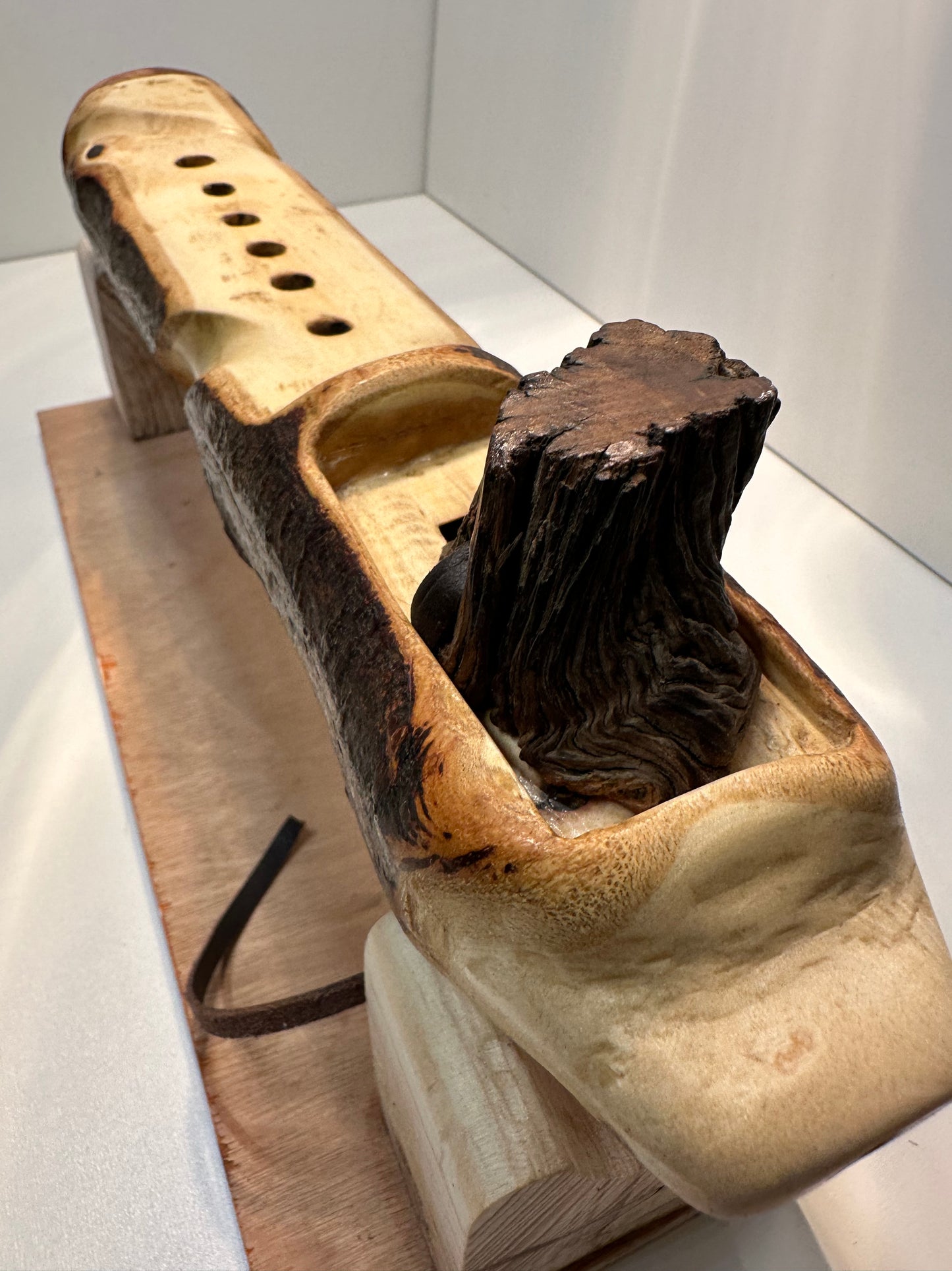 Handcrafted Native Style Branch Flute Key of b 432hz Ash wood. Available now!