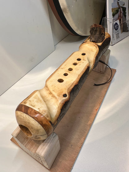 Handcrafted Native Style Branch Flute Key of b 432hz Ash wood. Available now!