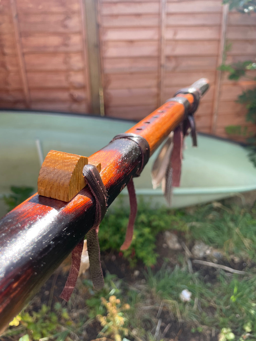 Drone Flute Walking Staff flute - In the key of A minor 432hz Custom Made to order item.