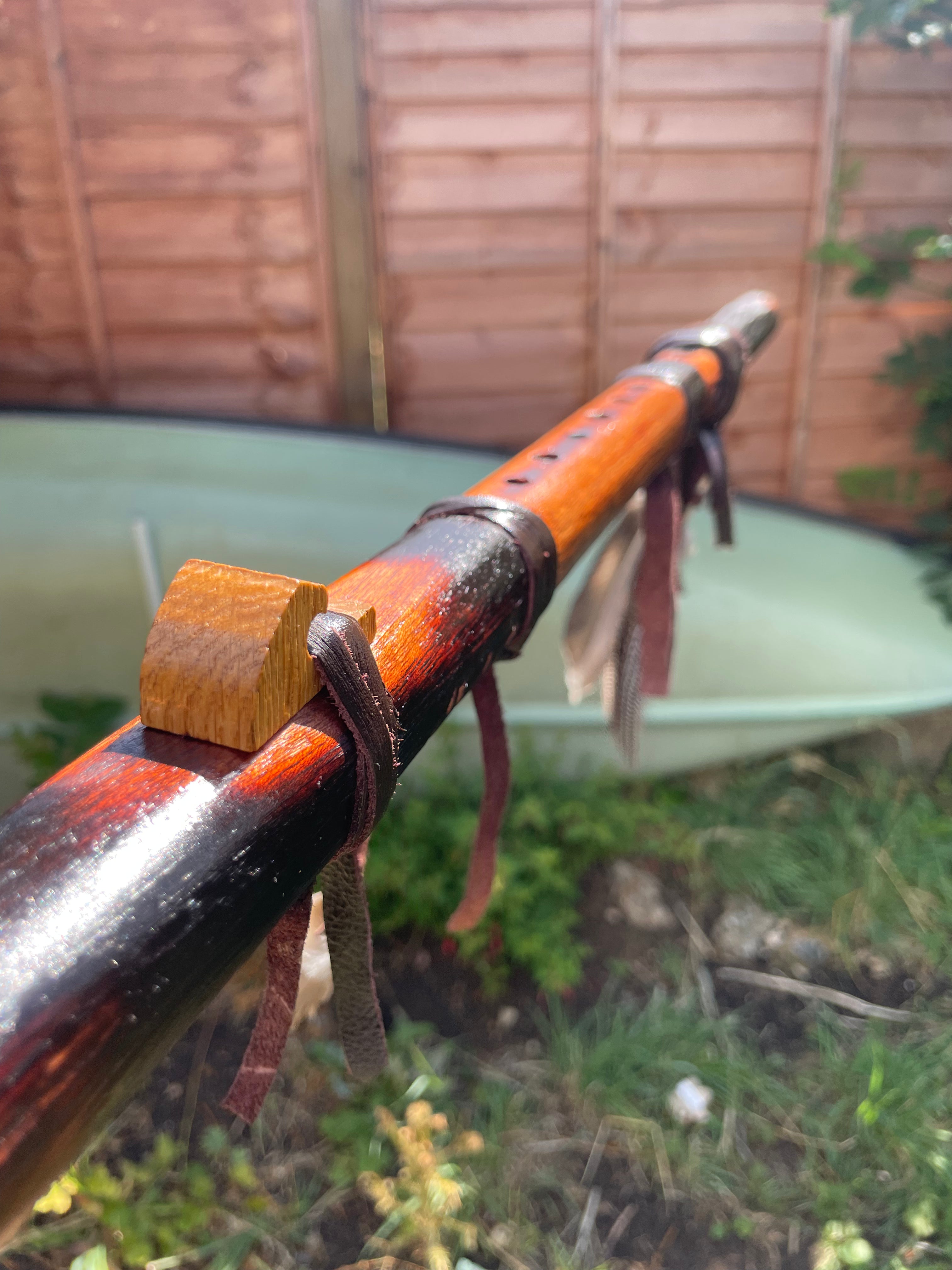 Drone Flute Walking Staff flute - In the key of A minor 432hz Custom Made to order item.