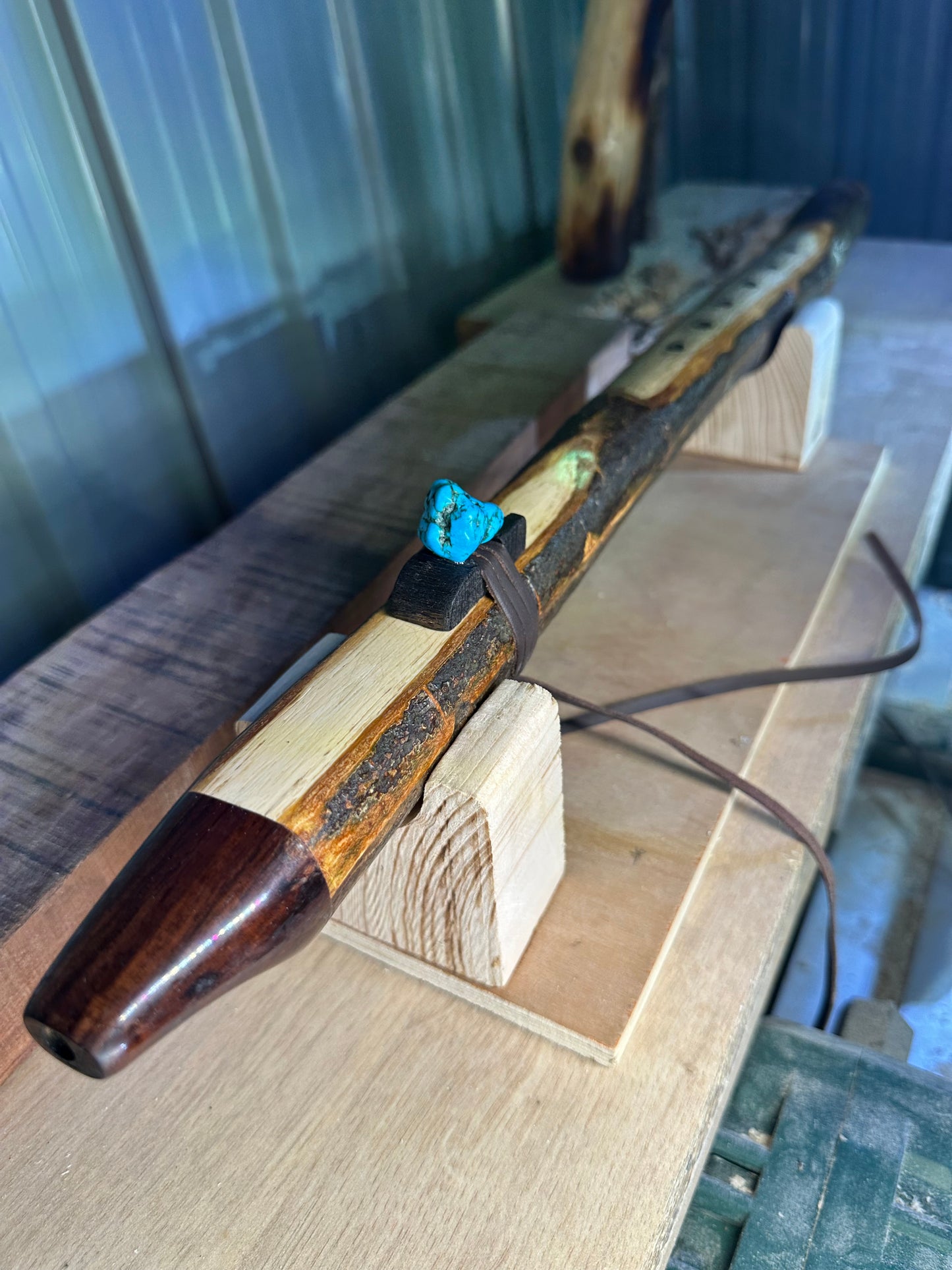 Native Style Branch Flute Key of E 432hz English Oak. Available now!