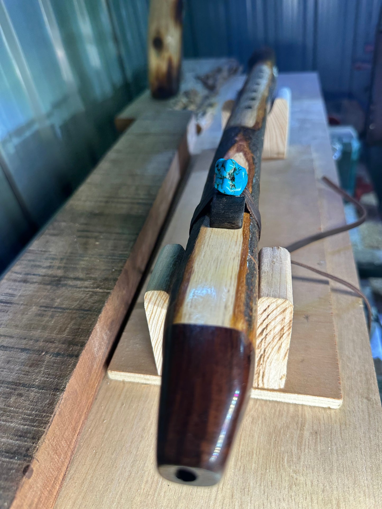 Native Style Branch Flute Key of E 432hz English Oak. Available now!