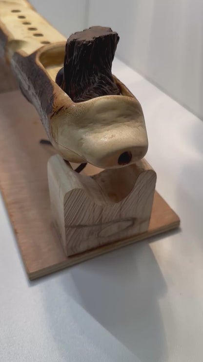 Handcrafted Native Style Branch Flute Key of b 432hz Ash wood. Available now!