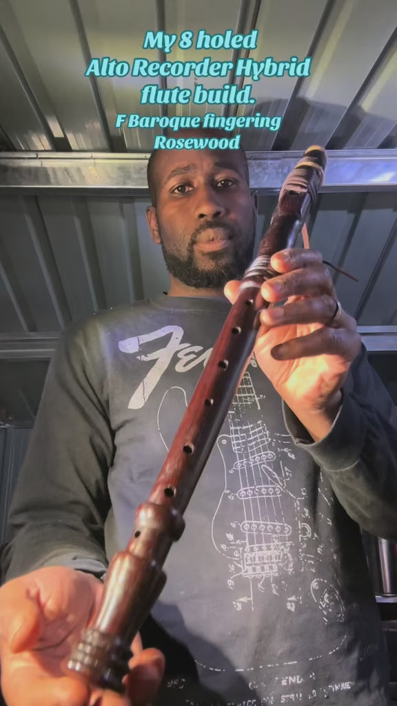 Signature hybrid Alto 8 holed Recorder flute(Key of F 440hz) made byto order
