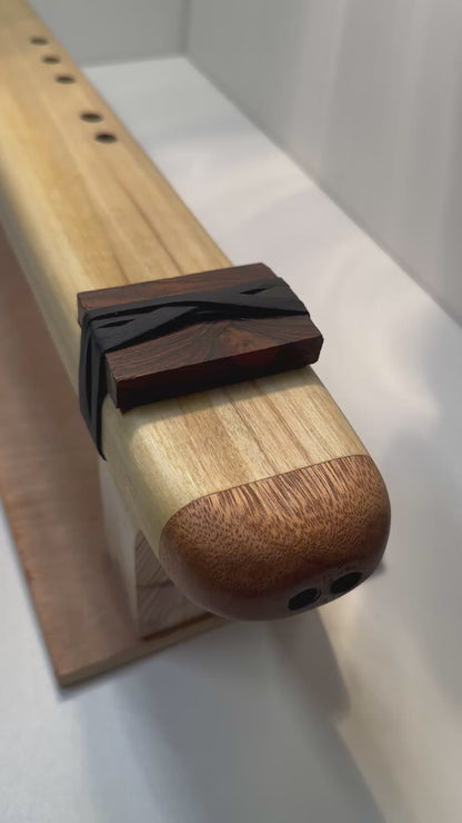 Native American Style Drone Flute Tulip wood & Mahogany Am 432hz (Available now)